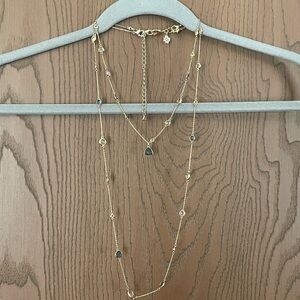 WHBM multi color gold convertible station necklace